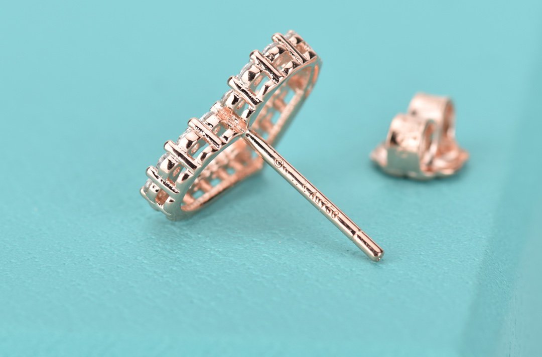 [Spark Jewels]OPEN HEART STUD DIAMOND EARRINGS