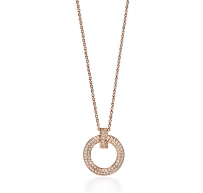 [Spark Jewels]T CIRCLE PEDANT DIAMOND NECKLACE