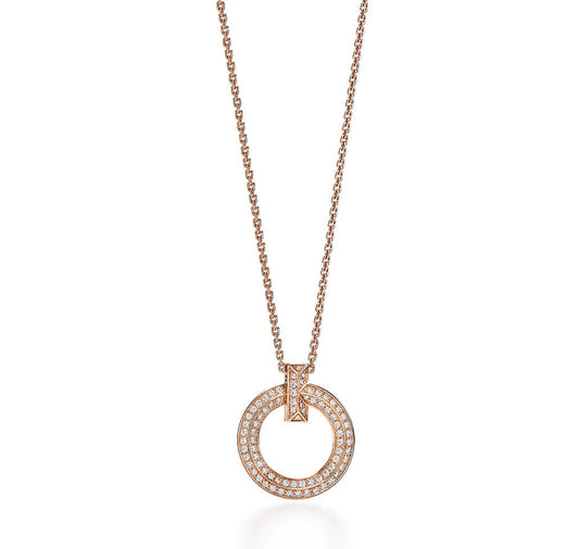 [Spark Jewels]T CIRCLE PEDANT DIAMOND NECKLACE