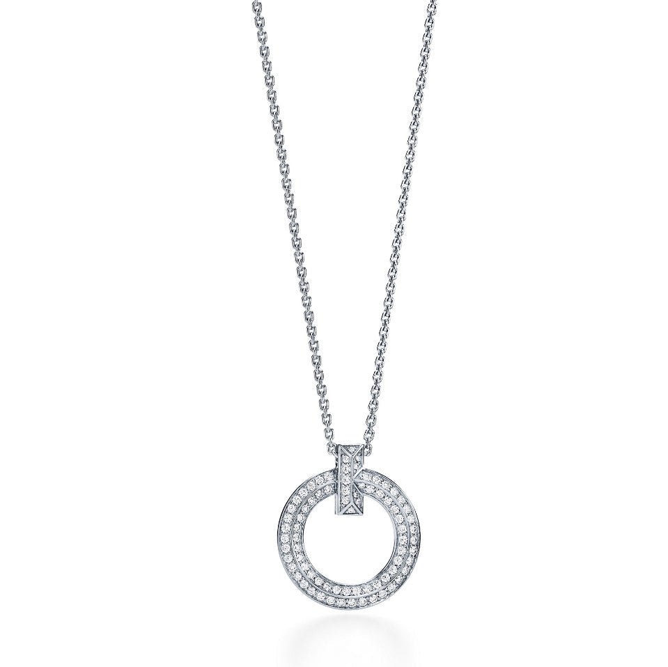 [Spark Jewels]T CIRCLE PEDANT DIAMOND NECKLACE