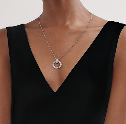 [Spark Jewels]T CIRCLE PEDANT DIAMOND NECKLACE