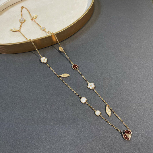 [⭐Aura]LUCKY SPRING 15 MOTIFS GOLD NECKLACE