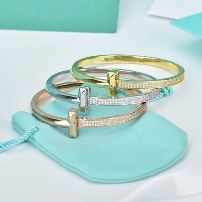 [Spark Jewels]WIDE DIAMONDS HINGED BANGLE