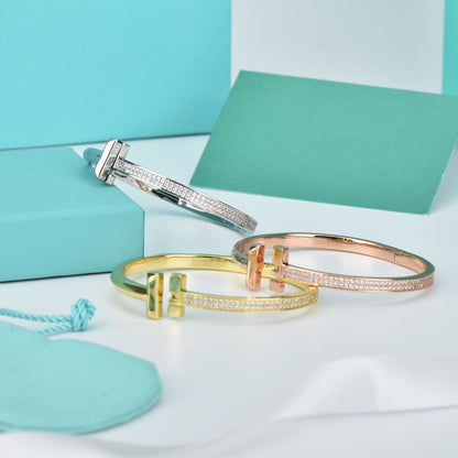 [Spark Jewels]WIDE DIAMONDS HINGED BANGLE