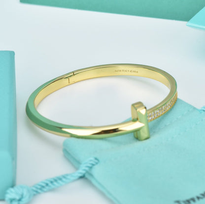 [Spark Jewels]WIDE DIAMONDS HINGED BANGLE