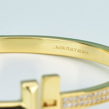 [Spark Jewels]WIDE DIAMONDS HINGED BANGLE
