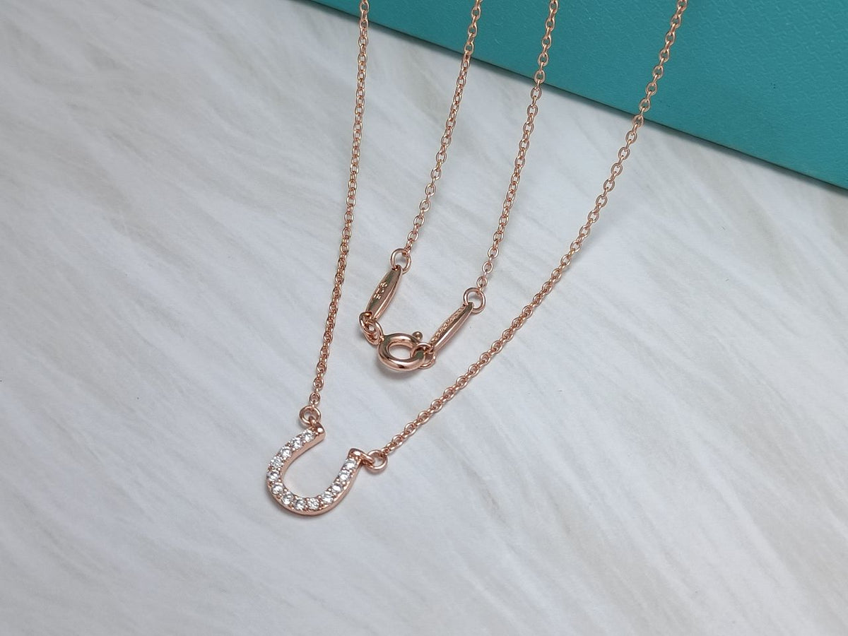 [Spark Jewels]U PEDANT DIAMOND NECKLACE