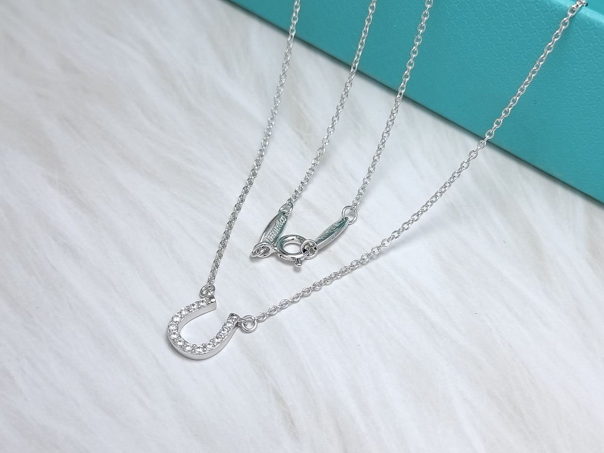 [Spark Jewels]U PEDANT DIAMOND NECKLACE