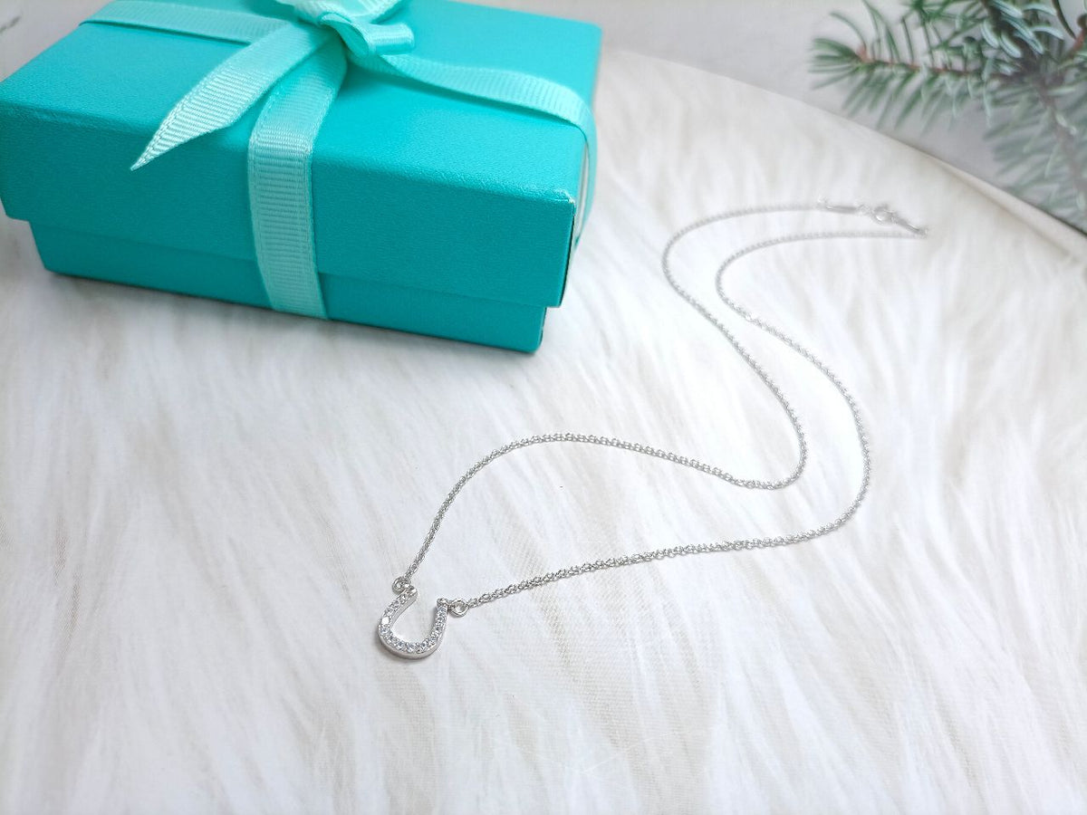 [Spark Jewels]U PEDANT DIAMOND NECKLACE