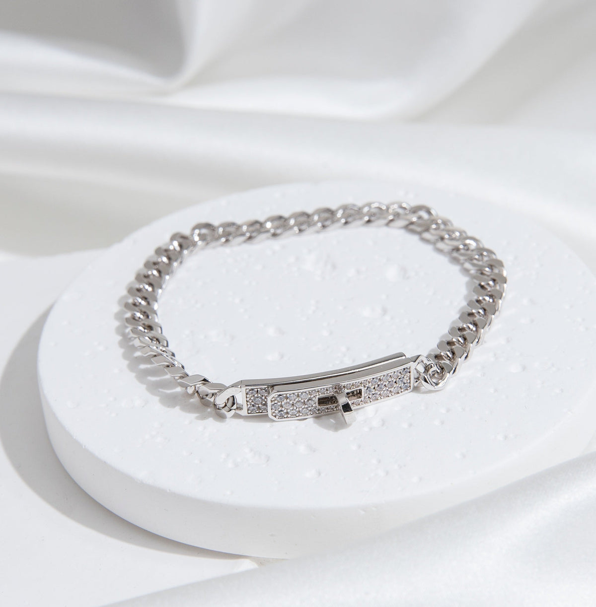[Spark]KELLY CHAIN SILVER DIAMOND BRACELET