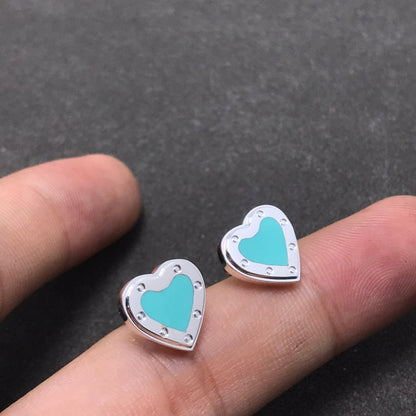 [Spark Jewels]HEART STUD SILVER EARRINGS