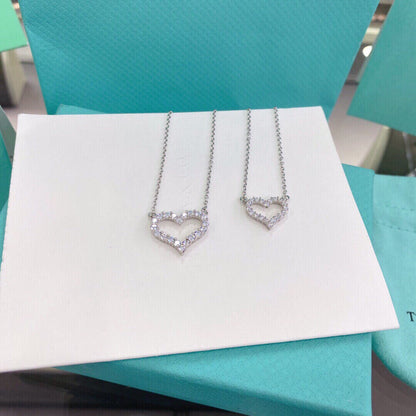 [Spark Jewels]HEART-SHAPED DIAMOND NECKLACE