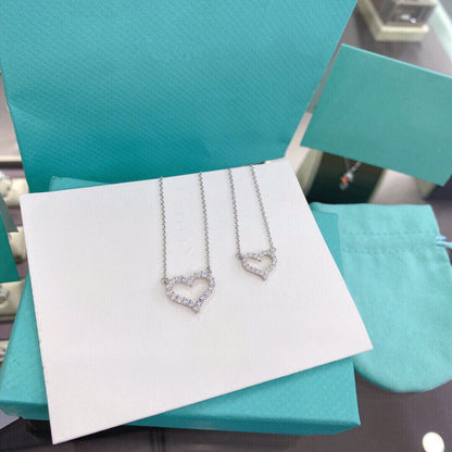 [Spark Jewels]HEART-SHAPED DIAMOND NECKLACE