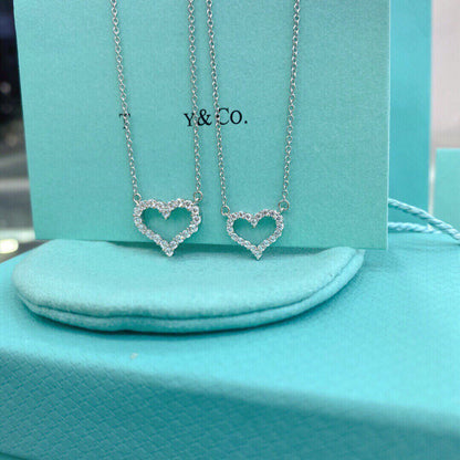 [Spark Jewels]HEART-SHAPED DIAMOND NECKLACE