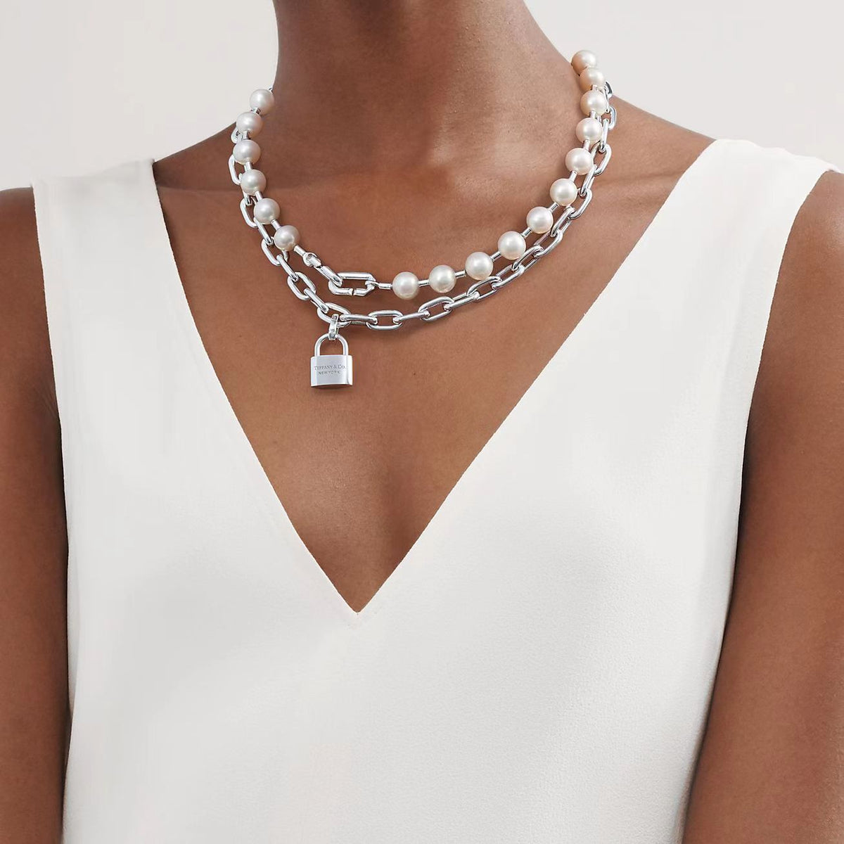 [Spark Jewels]HARDWEAR PEARL WRAP NECKLACE