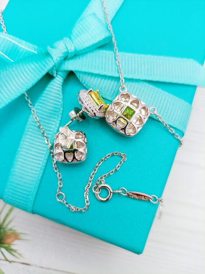 [Spark Jewels]SPARKLERS CITRINE GEMSTONE PENDANT NECKLACE STERLING SILVER