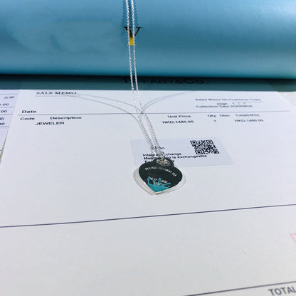 [Spark Jewels]COLOUR HEART SPLASH TAG NECKLACE
