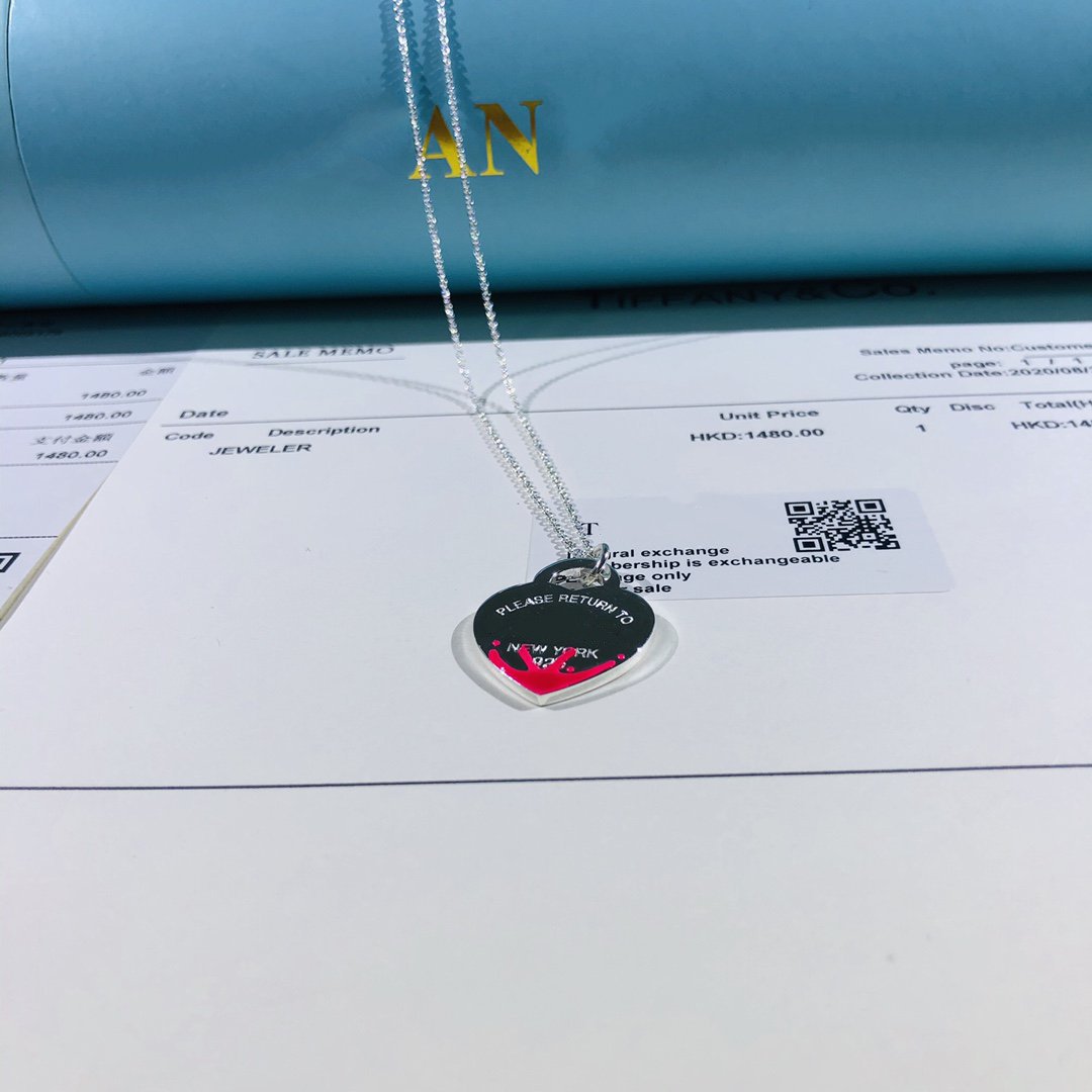 [Spark Jewels]COLOUR HEART SPLASH TAG NECKLACE