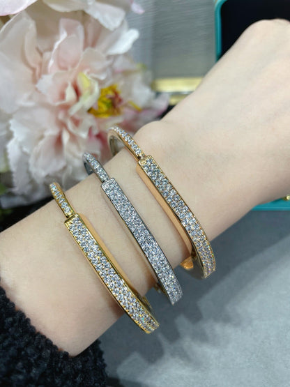 [Spark Jewels]LOCK BRACELET DIAMOND PAVED