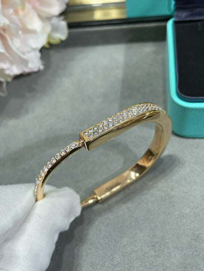 [Spark Jewels]LOCK BRACELET DIAMOND PAVED