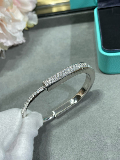 [Spark Jewels]LOCK BRACELET DIAMOND PAVED