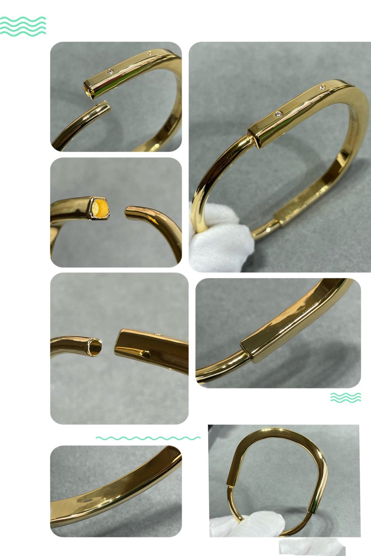 [Spark Jewels]LOCK BRACELET 8 DIAMOND