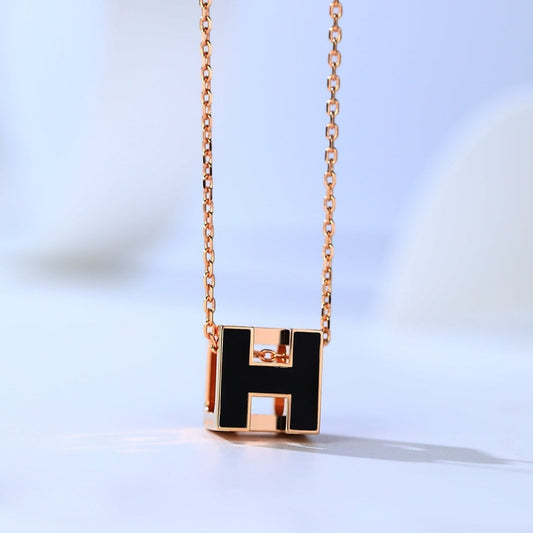 [⭐Aura]H CAGE PINK GOLD NECKLACE