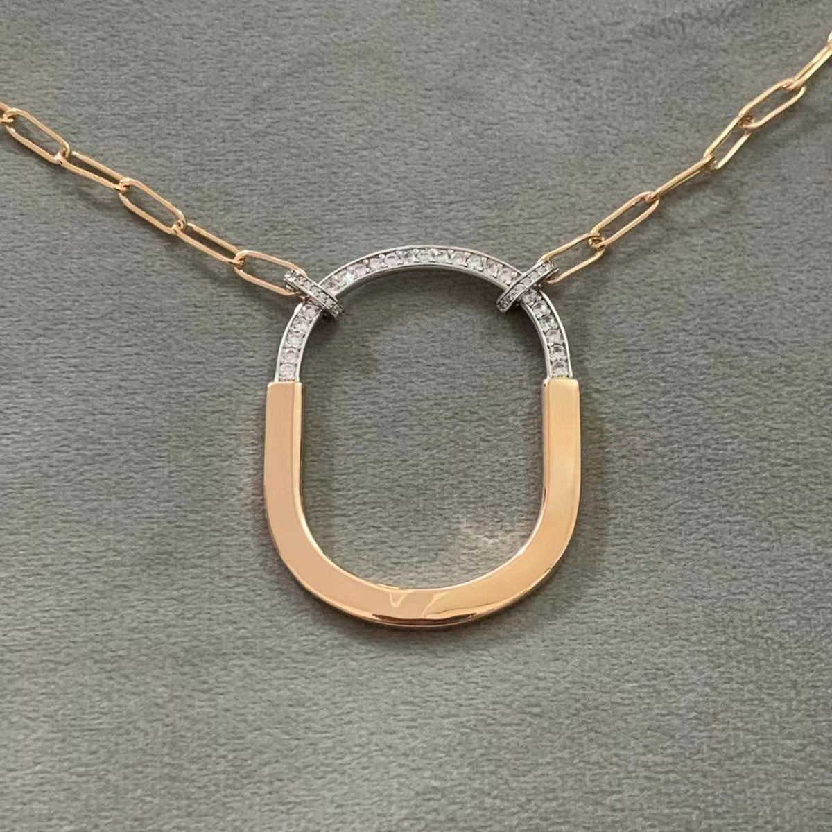[Spark Jewels]LOCK DIAMOND NECKLACE