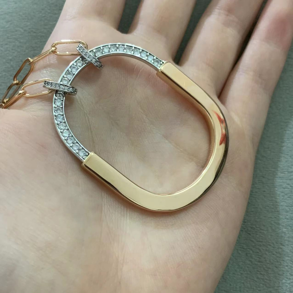 [Spark Jewels]LOCK DIAMOND NECKLACE