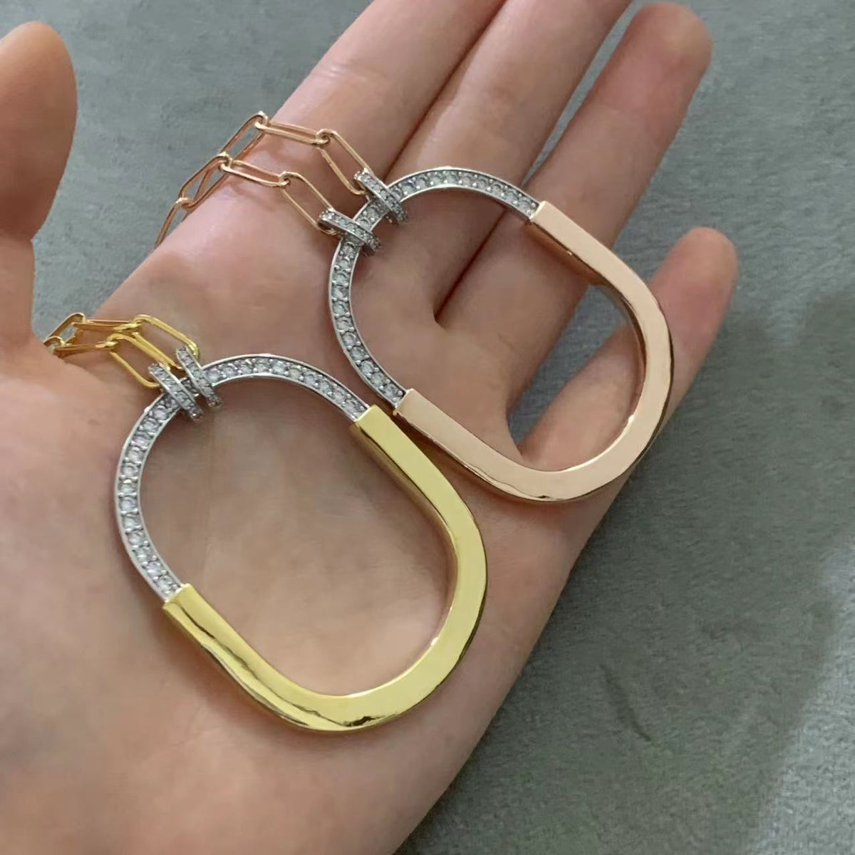 [Spark Jewels]LOCK DIAMOND NECKLACE