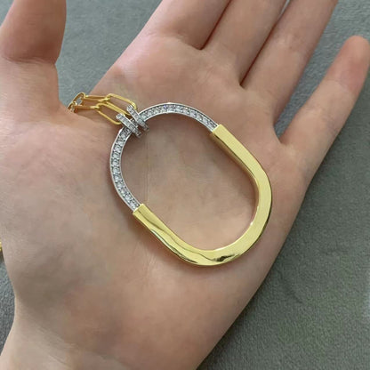 [Spark Jewels]LOCK DIAMOND NECKLACE