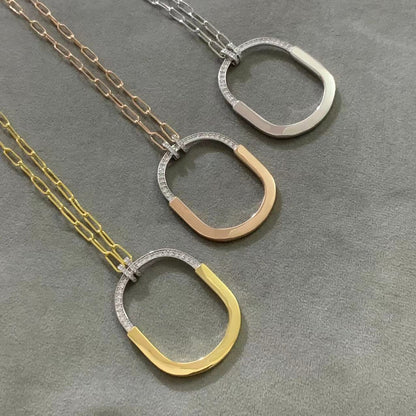 [Spark Jewels]LOCK DIAMOND NECKLACE