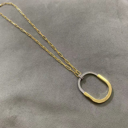 [Spark Jewels]LOCK DIAMOND NECKLACE