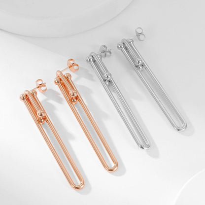 [Spark Jewels]HARDWEAR LONG DROP EARRINGS