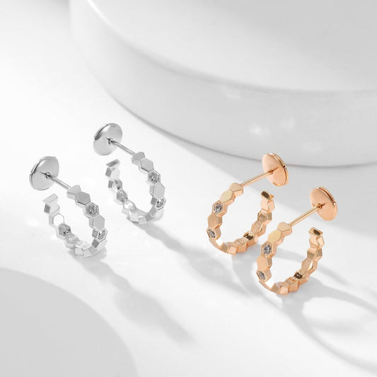 [⭐Aura]BEE LOVE DIAMOND HOOP EARRINGS