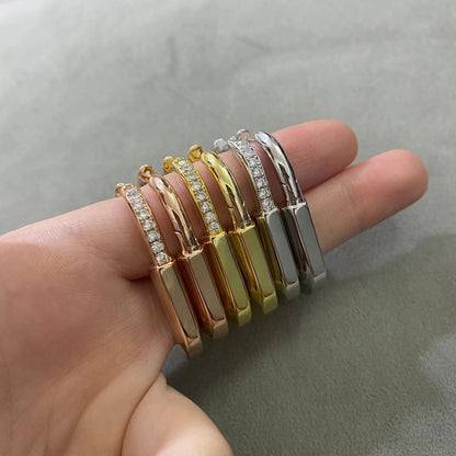 [Spark Jewels]LOCK MEDIUM DIAMNOND EARRINGS