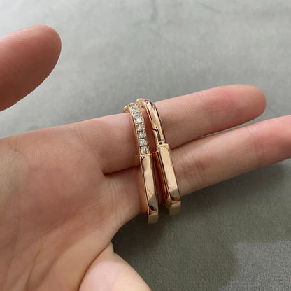 [Spark Jewels]LOCK MEDIUM DIAMNOND EARRINGS
