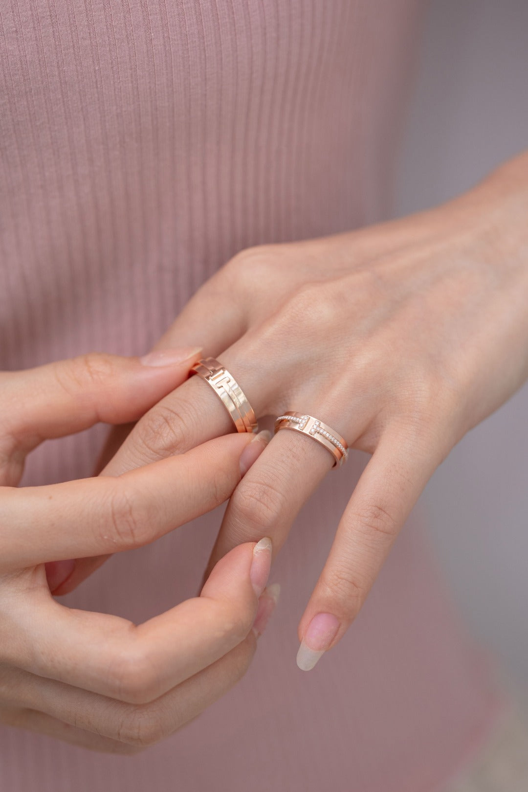 [Spark Jewels]T PINK GOLD RING