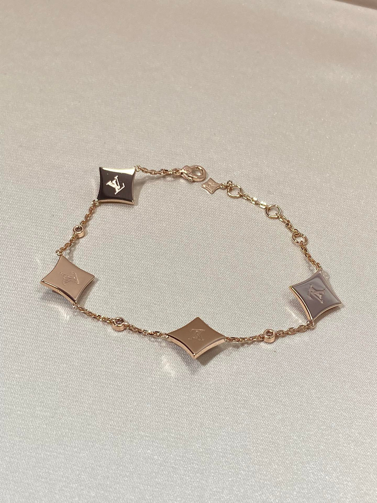 [Spark]STAR 4 MOTIF MOP DIAMOND PINK GOLD BRACELET