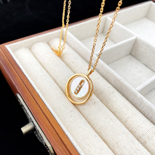 [⭐Aura]Demo MOVE MOP PINK GOLD NECKLACE