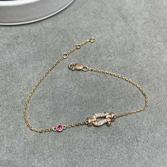 [⭐Aura]FORCE 10 DIAMOND CHAIN LINK PINK GOLD BRACELET