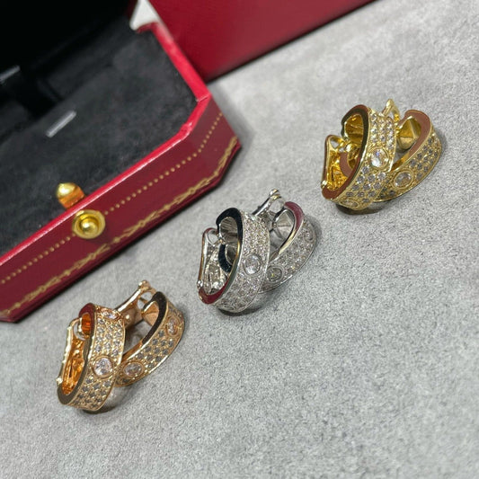 [⭐Aura]LOVE 5.5MM DIAMOND PAVED EARRINGS
