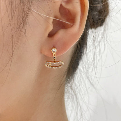 [⭐Aura]MOVE UNO PINK GOLD DIAMOND EARRINGS