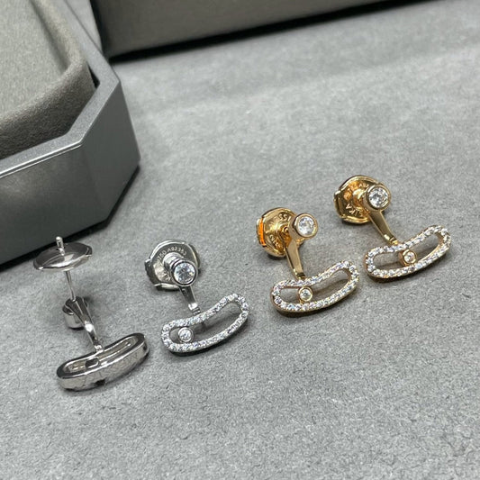 [⭐Aura]MOVE UNO PINK GOLD DIAMOND EARRINGS