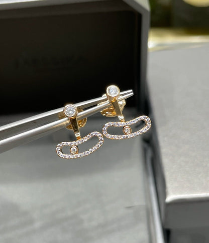 [⭐Aura]MOVE UNO PINK GOLD DIAMOND EARRINGS