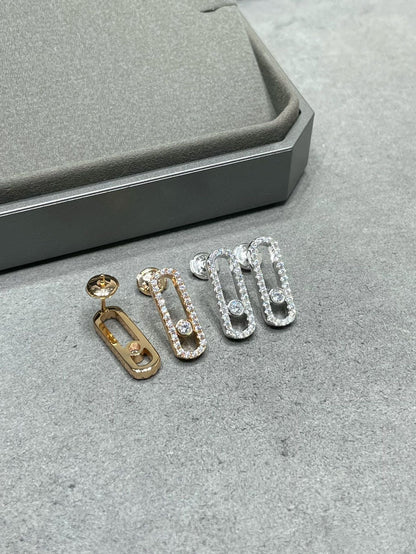 [⭐Aura]MOVE UNO STUD DIAMOND PAVED EARRINGS