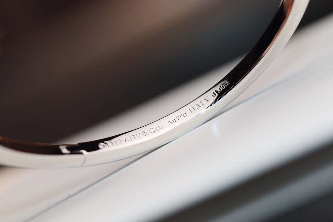[Spark Jewels]NARROW T1 HINGED BANGLE DIAMOND SILVER