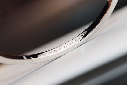 [Spark Jewels]NARROW T1 HINGED BANGLE DIAMOND SILVER