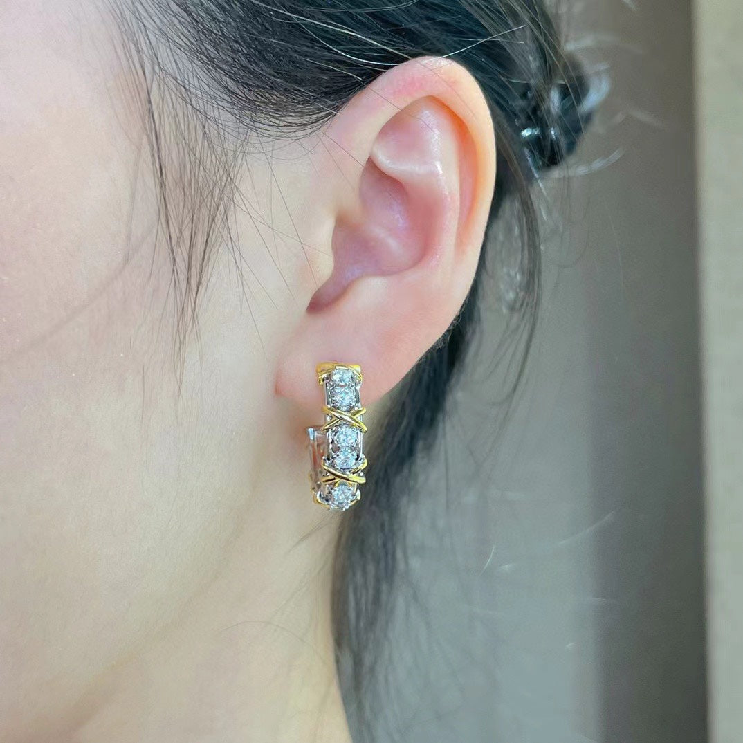 [Spark Jewels]SCHLUMBERGER GOLD DIAMOND EARRINGS