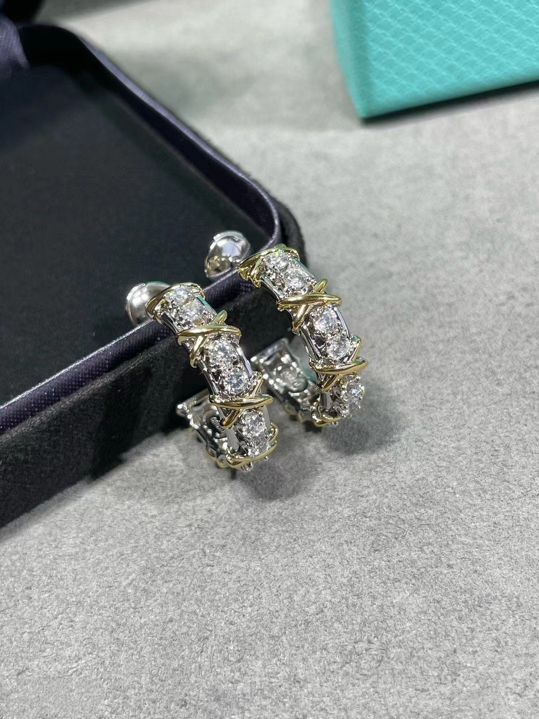 [Spark Jewels]SCHLUMBERGER GOLD DIAMOND EARRINGS